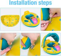 Flotador inflable para piscina de Bebe, Anillo más Nuevo, Anillo de Natacion para Bebe, Toldo para Bebe, Con Techo, Protección solar para Bebés, neumáticos hinchables, soporte inferior Seguro para 6-36 més - details 2