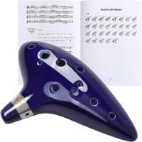 OCARINA Nueva 12 Agujeros Alto C Cerámica Piccolo Instrumento Musical Regalo Para Niños Y Adultos Con Soporte Libro De Música Correa Para El Cuello Y Bolsa - details 3