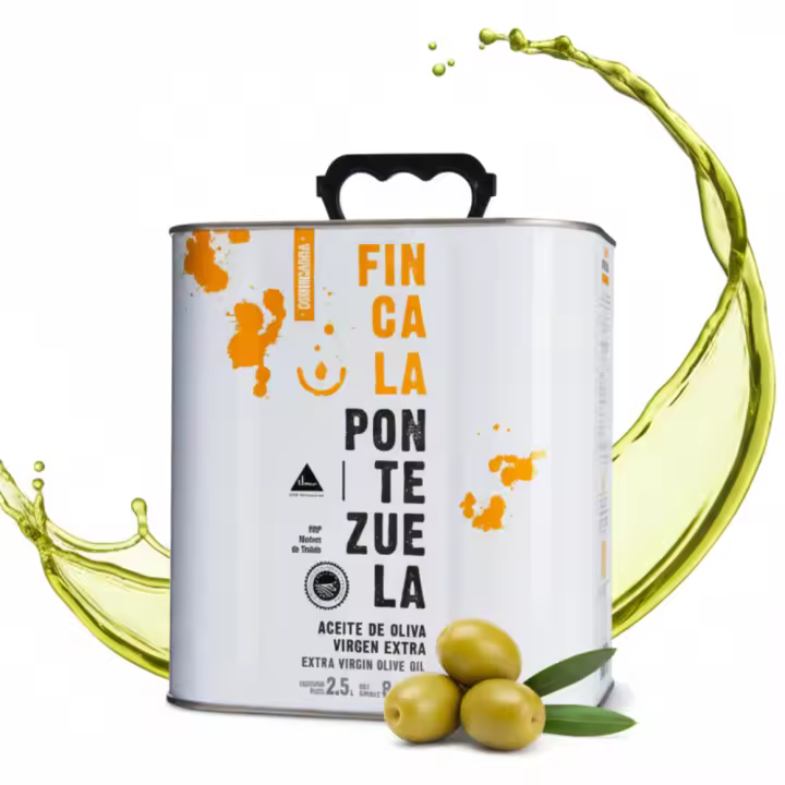 Finca La Pontezuela - Lata de Aceite de Oliva Virgen Extra Cornicabra 2,5 Litros - Aceite Intenso de Nueva Campaña 24/25 - AOVE Español 100% Ideal para Uso Diario - 1