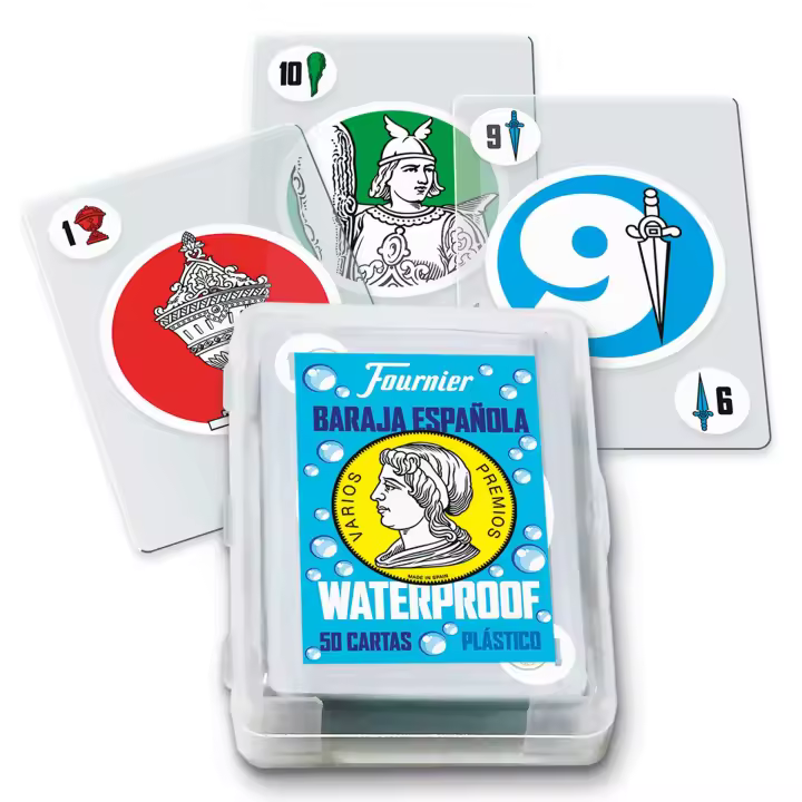 Baraja Española Plástico Waterproof - Fournier - 50 Cartas - Ideal para Playa y Piscina - 1
