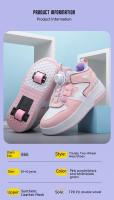 Zapatos De Patinaje Para Niños 2024 Nuevos Primavera Otoño Doble Rueda Deportivos Respirables Talla True Fit Material Superior Cuero - details 5