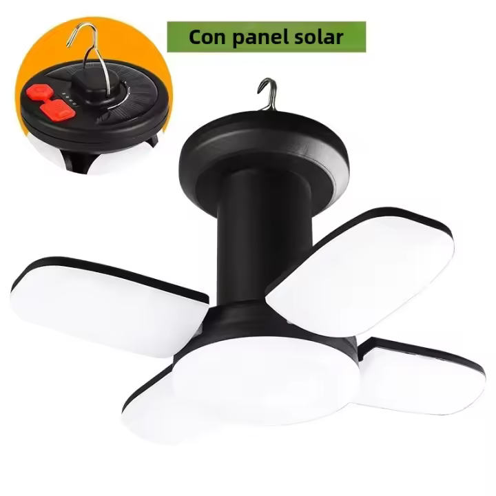 Lámpara De Camping LED Solar Recargable 4500mAh 1000LM Banco De Energía Emergencia 6 Modos De Luz Plegable Para Camping Pesca - 1