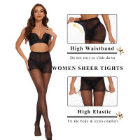 Kave 6 Pares De Medias De Nylon Ultrafinas Para Mujer Talla Alta Sólidas En Negro Leggings De Pierna Alta Para Damas - details 1