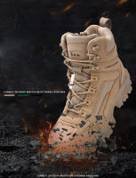 Botas De Combate Desérticas Para Hombres Botas Tácticas De Entrenamiento Especial Fuerzas Botas De Montañismo Ligeros Antideslizantes Suela De TPR Cubierta Superior De Cuero De Vaca - details 1