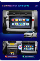 AWESAFE inalámbrico CarPlay Android Auto Radio para Citroen C4 C-triomphe c quatre 2004-2005 2006 2007 2008 2009 coche reproductor multimedia GPS 2 din autoradio volante controles RDS Bluetooth - details 2