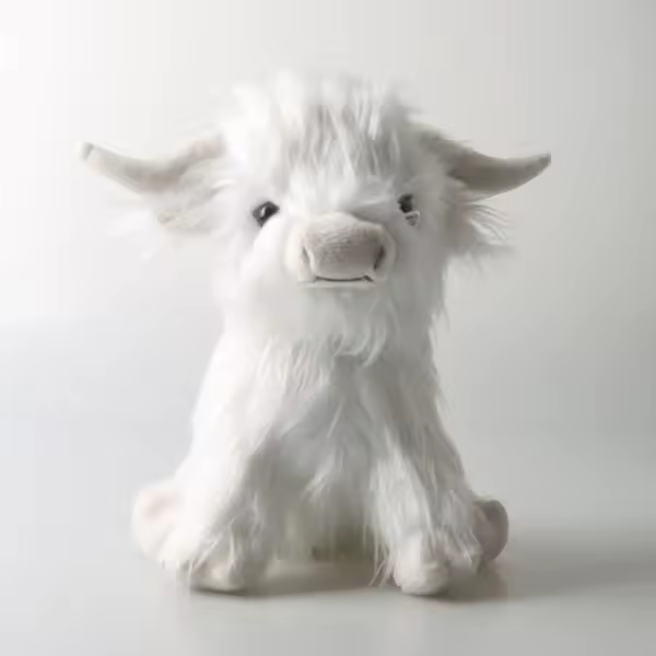 25 cm Highland Cow soft plush Scottish Scottish cow gift White - 1