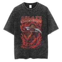 Camiseta Hip Hop Streetwear Para Mujer Estampado De Anime Demon Slayer Oversize Algodón Camiseta De Verano Tops Con Cuello Redondo - details 10