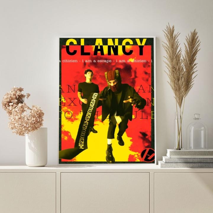 Póster Autocolante Self-adhesive De T-Twenty One Pilots Band Para Decoración De Pared De Café Barra Habitación Moderno Estilo Impresión Artística Resistente Al Agua