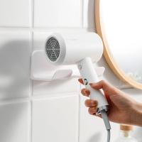 Soporte Para Secador De Pelo De Pared Organizador De Baño Estante Adhesivo Plástico Para Secador Y Linterna Blanco/Gris/Negro - details 2