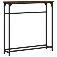 vidaXL Mesa consola madera de ingeniería 75x19,5x75 cm Negro, Roble Sonoma, Roble ahumado Mesa de sofá Mesa de Entrada para Salón Consola de Entrada Mueble Recibidor Mesita Mesa auxiliar Salon - details 2