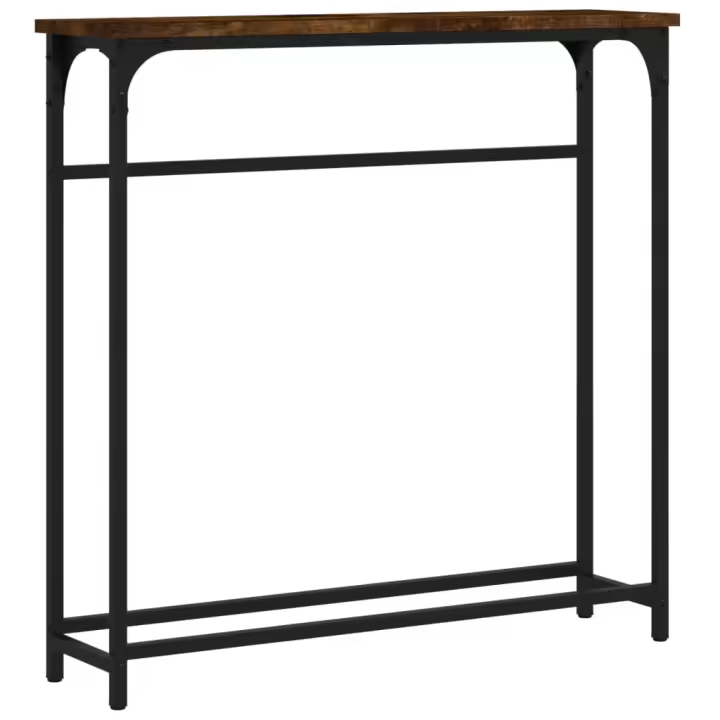 vidaXL Mesa consola madera de ingeniería 75x19,5x75 cm Negro, Roble Sonoma, Roble ahumado Mesa de sofá Mesa de Entrada para Salón Consola de Entrada Mueble Recibidor Mesita Mesa auxiliar Salon - 1