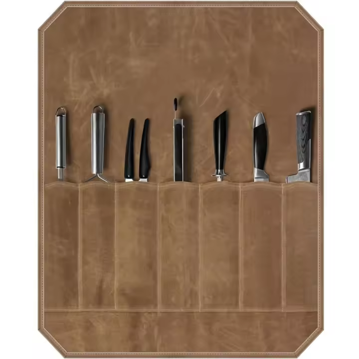 Kookgerei - Messenmap - Chef Tools Beschermer - Roletui Messenmap - Messentas - Opbergtas - Messenset Opbergtas - Messenfoudraal Voor 12 Messen - Keukenset - Chef Mes Roll Bag - Draagbare Messentas - Messen Niet Inbegrepen(52x45cm) - 1