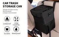 ZUKMI Bolsa De Basura Para Coche Impermeable Con Tapa Y Bolsillo De Almacenamiento Multifuncional Colgante Para Automóvil - details 1