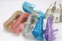 Sandalias De Verano Para Niñas Zapatos De Princesa PVC Transpirables Talla 25-37 Decoración De Cristal Estilo Cendrillon Con Tacón Suave Para Niños - details 3