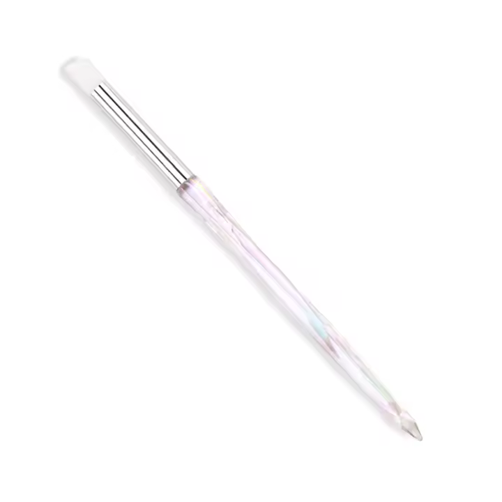 Cepillo De Arte De Uñas Con Mango De Acrílico Para Mezcla Suave Sombreado Y Detalles En Ombre Gradient Redondo En Rosa Y Transparente - 1