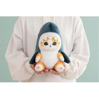 Cute Shark Cat Plush Toy, 8'' Cat Face Shark Plush Animal Dolls, Kawaii Soft Plush Cat Shark Pillow for Boys (Blue) (FMY) - details 2