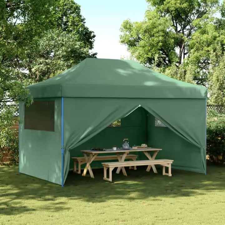 vidaXL Tienda de fiesta plegable Pop-Up con 4 paredes laterales verde - 1