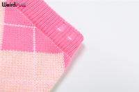 Conjunto De Suéter Y Mini Shorts Para Mujer Con Borlas Y Patrón De Cuadros Estilo Hipster Ajustado Y Transpirable Para Otoño - details 10