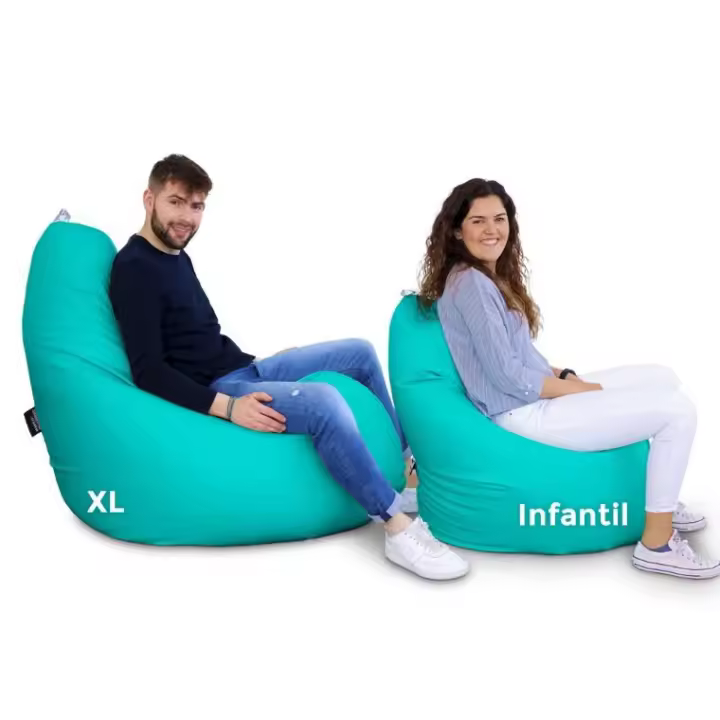 Puff Pera Relax Polipiel Turquesa HAPPERS - Cómodo, ligero y resistente. Make it Happers® - 1