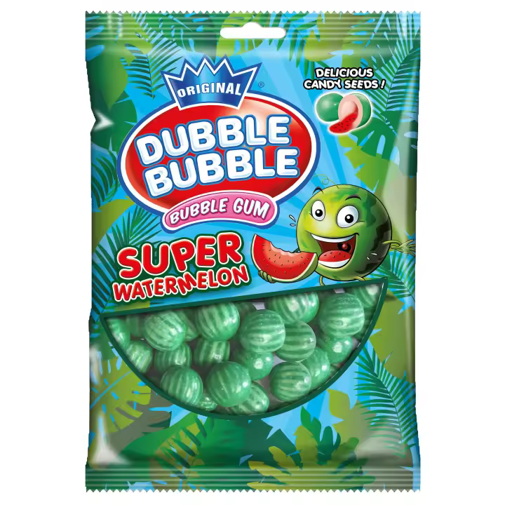 Bolsa 300u Dubble Bubble Sandías chicle con sabor y forma de sandía y relleno en el interior - 1
