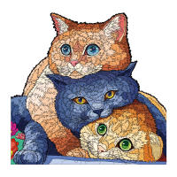 Rompecabezas 3D Personalizado Feliz Gato Regalo Educativo Para Niños Y Adultos Juego De Tablero De Madera Unisex - details 0