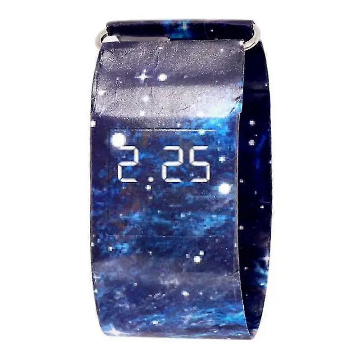 Reloj de papel creativo LED para hombre y mujer, resistente al agua, con correa de papel, digital, unisex - 1
