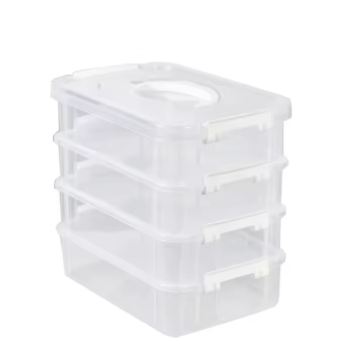 Caja De Almacenamiento De Bloques De Construcción Con Diseño De Cierre Y Partición Hidrofóbica Plegable Para El Hogar Y Herramientas Espacio Ahorrador Y Resistente Al Polvo - 1