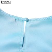 Vestido Mini Elegante Sin Mangas Para Mujer ZANZEA Estilo Coreano Con Decoración De Flor Y Lazo Cuello Redondo Vintage Para Fiesta De Vacaciones Otoño 2024 - details 8