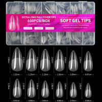 600pcs De Uñas Postizas De Acrílico Semi Mate Y Mate Full Cover Ovaladas Y De Alerón Para Dedos De Mano En Caja - details 11
