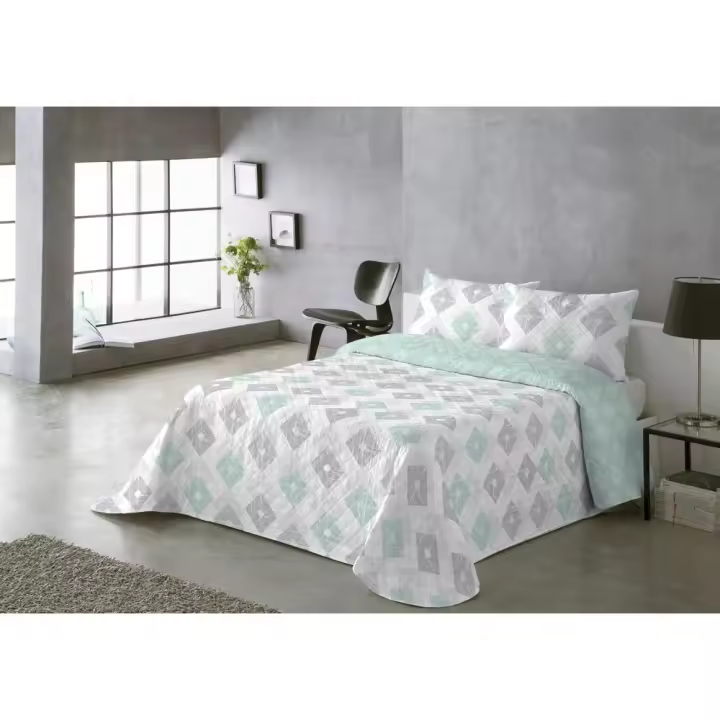 BOHEME - Colcha Estampada Reversible Rombos - 1