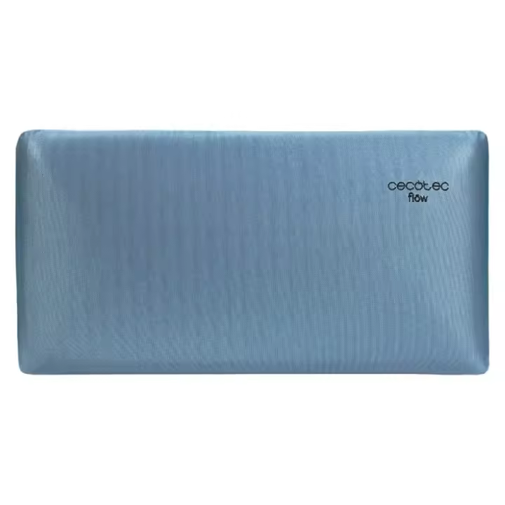 Cecotec Almohada Flow Luxury 90 cm. 100% Viscoelástica Firmeza Medio-Alta Núcleo con Carbono Activo Tacto Extra Suave Funda Transpirable Azul - 1