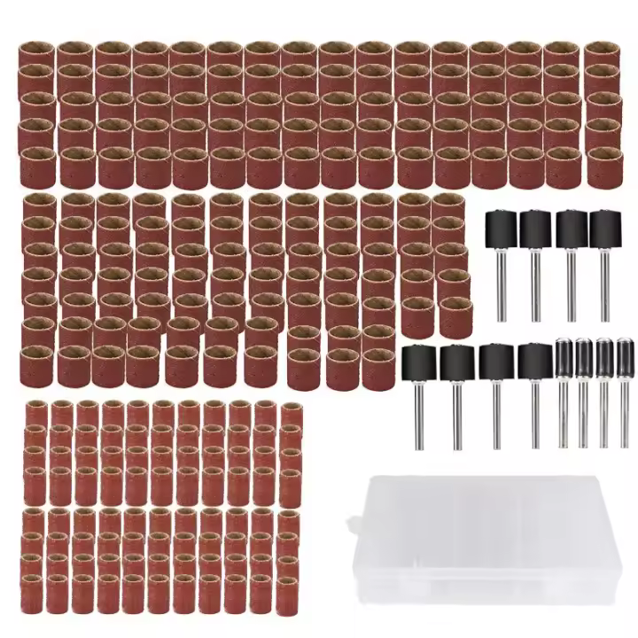 Kit De Bolas De Arena XCAN 252PCS Para Broca Dremel Y Uñas Herramientas Abrasivas De Grit 80 Con Mandril De 1/2 1/4 3/8 Pulgadas - 1