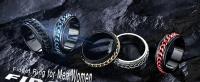 Anillos de Maple inoxidable para hombre - Anillo giratorio para hombres y Mujeres, anillos de Ansiidad, Cadena Negra, Alianza de Boda de 8mm, Talla 8-12 - details 0