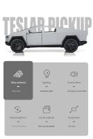 Modelo De Coche De Aleación Cybertruck 1:32 Juguetes De Metal Para Niños Vehículos De Tierra Off-road Simulación Colección Regalos - details 1
