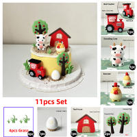 Decoración De Pastel Con Animal De Granja Toppers Vaca Tractor Pollos Ideal Para Fiesta De Cumpleaños Baby Shower Tema De Granja - details 1