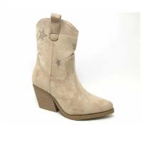 Botines de Mujer, Cowboy, Invierno 2024, Tacón Medio, Marrones, Beige, Camperas casual, Moda Joven - details 2