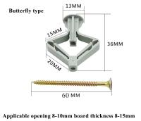 Pack De 10 Tubos De Expansión De Avión Plástico Para Techo Placas De Gypsum Expansión De Pared Hueca Tornillo Con Anclaje 3.5*50 + Plug 8*50 Material Plástico - details 6