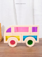 Bloques De Construcción De Madera Coloridos 25Pcs Juguete Sensorial Montessori Para Preescolar Bloques De Arcoíris De Geometría Para Niños De 4 a 12 Años - details 3