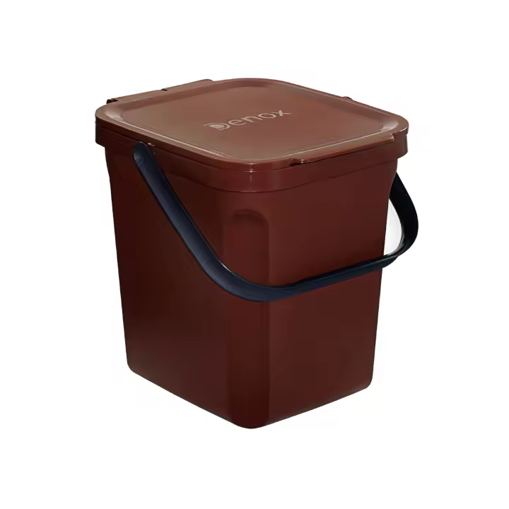 Denox Cubo Orgánico 10L para Separación de Residuos con Cierre Asegurado y Diseño Redondeado - 1