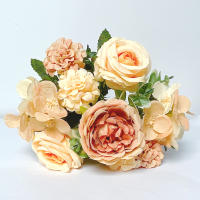 Boucle De Paejas Artificiales De Alta Calidad Con 7 Cabezas Rosa Y Azul Para Decoración De Hogar Bodas Fiestas Plantas Falsas Para El Hogar - details 9