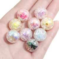 30Pcs/Bag Cuentas Redondas De Resina Plateada En Colores Explosivos 16mm Para Joyería DIY Hecha a Mano Pulseras Y Aretes - details 2