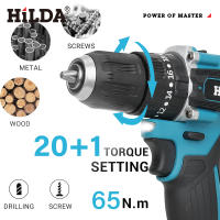 HILDA Mini Herramienta Eléctrica Sin Cable 12V 16.8V 21V Destornillador Eléctrico Con Batería De Litio Para Hogar DIY Velocidad Sin Carga 1600rpm Torque 22N.m - details 6