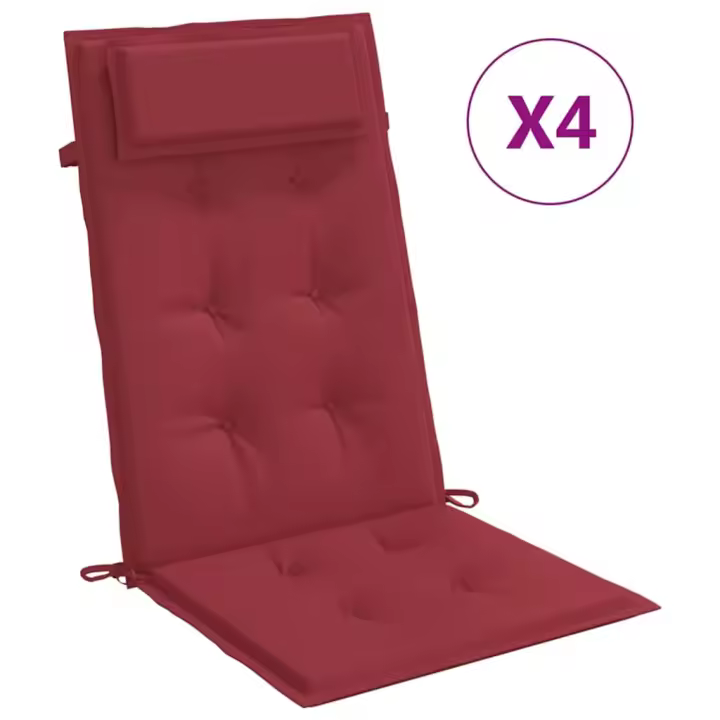Zapatos de Silla con respaldo alto 4 UDS lona Oxford Rojo teñido - 1