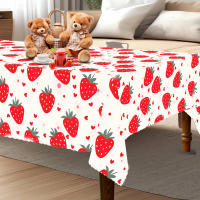 Mantel Rectangular De Fresa Vibrante 1 PC Decorativo Para Cocina Hogar Fiesta Primavera Verano Celebraciones De Vacaciones Material Poliéster Impermeable Estilo Moderno - details 4