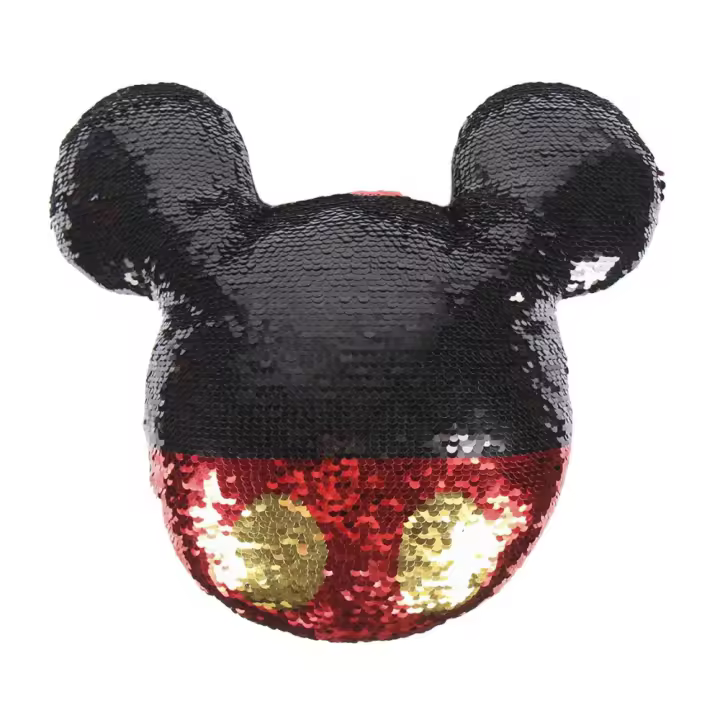 Cojín Mickey Mouse 63067 Niño Negro 3D Lentejuelas Oficial Original - 1