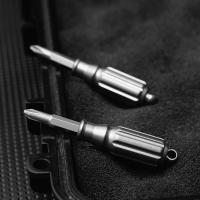Mini Destornillador De Aleación De Titanio Con Cabeza De Destornillador De Acero S2 Y Llavero De Acero Inoxidable EDC Herramienta Pequeña Portátil Pendant Key - details 5