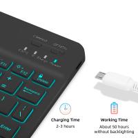 Funda De Teclado Para Samsung Galaxy Tab A9 plus A9+ 11 Pulgadas X210 X215 X216 Con Iluminación Retroiluminada Estilo Coreano Español Portugués Material De Cuero Protección Antichoque Y Anti-polvo - details 13