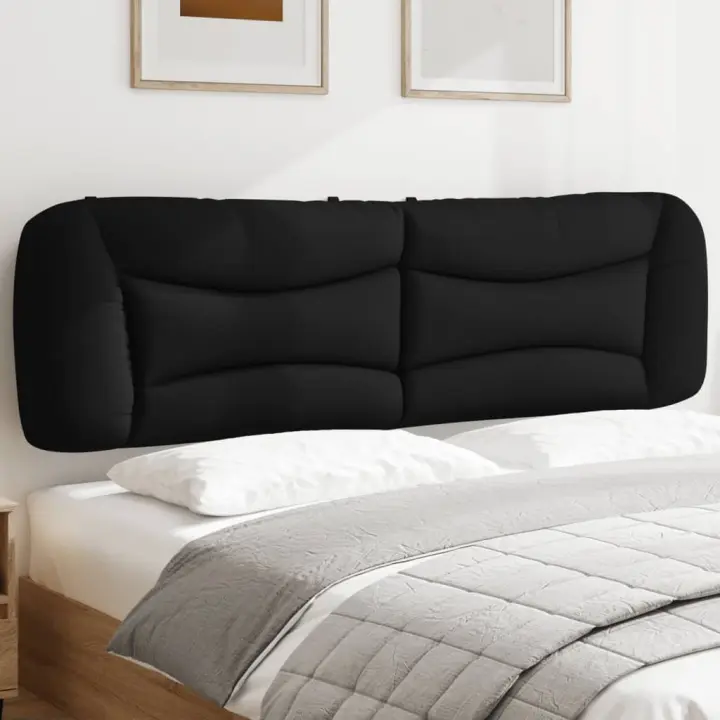 vidaXL Cabecero de cama acolchado tela negro 180 cm - 1