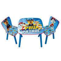 Set de Mesa con 2 Sillas Paw Patrol, Mueble Infantil Patrulla Canina, Mesa Cuadrada de Madera para Niños y Niñas 50x50x44cm, Color Azul, Regalo Cumpleaños - details 0