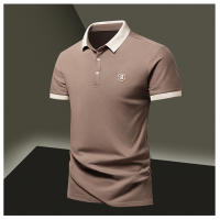 Camisa POLO Para Hombre Verano Moda Seda De Hielo Secado Rápido Manga Corta T-shirt Color Sólido Suelta Collar De Negocios Algodón Puro Top - details 17